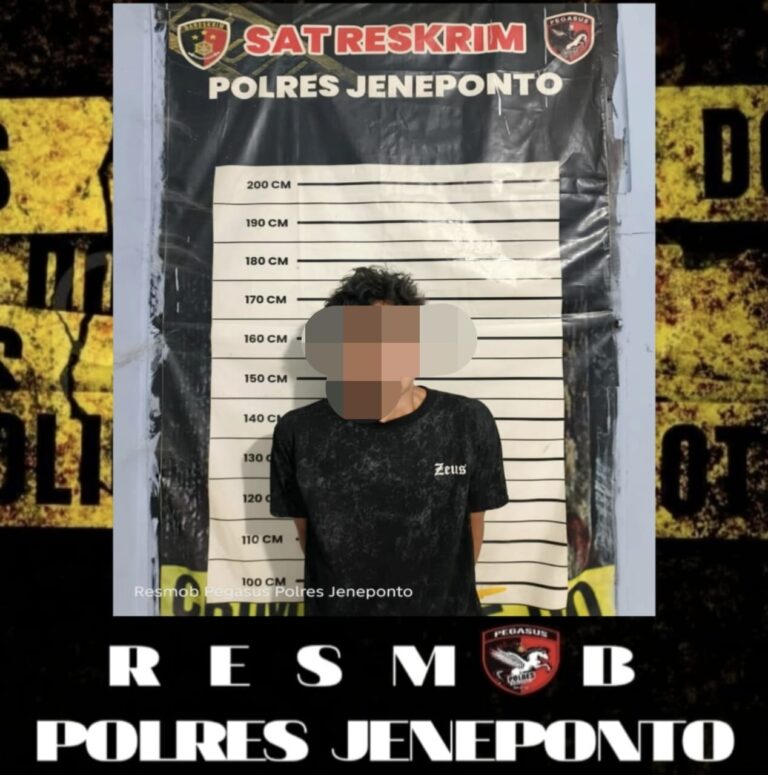 Penangkapan Terduga Pelaku Pencurian oleh Tim Pegasus Resmob Polres Jeneponto